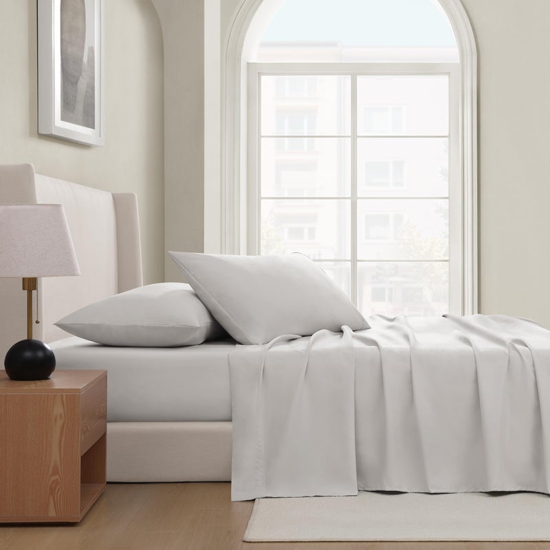 UGG King Sheet Set 4-Piece Luxury Cooling Sheets Deep Pockets Premium Bedding with 2 Pillow Shams Hypoallergenic Machine Washable Soft Lightweight Bed Set for Bedroom, King, Stone Grey (Hedi) - Image 2